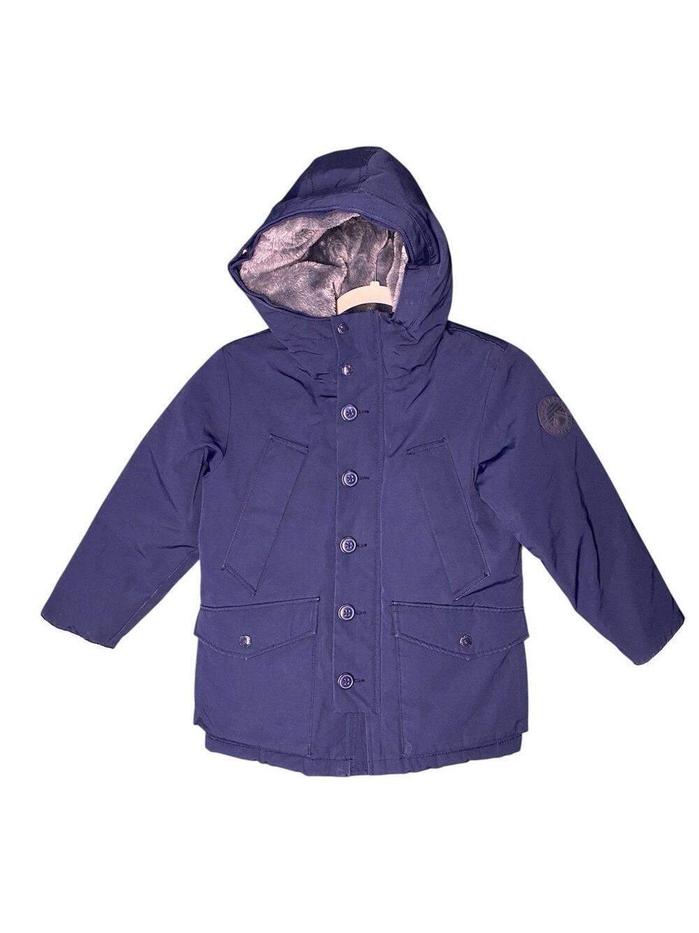 GAP Jacket Youth Size Small Boys & Girls Kids Heavy Navy Blue Hooded Parka Coat